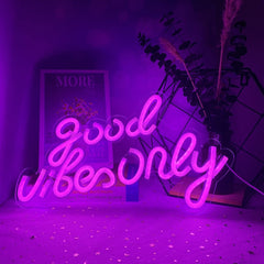Good Vibes Only Neon Sign Light USB Powered Transparent Flex Backboard Party Home Decor Led Night Light Neon Sign Lamp for Bar