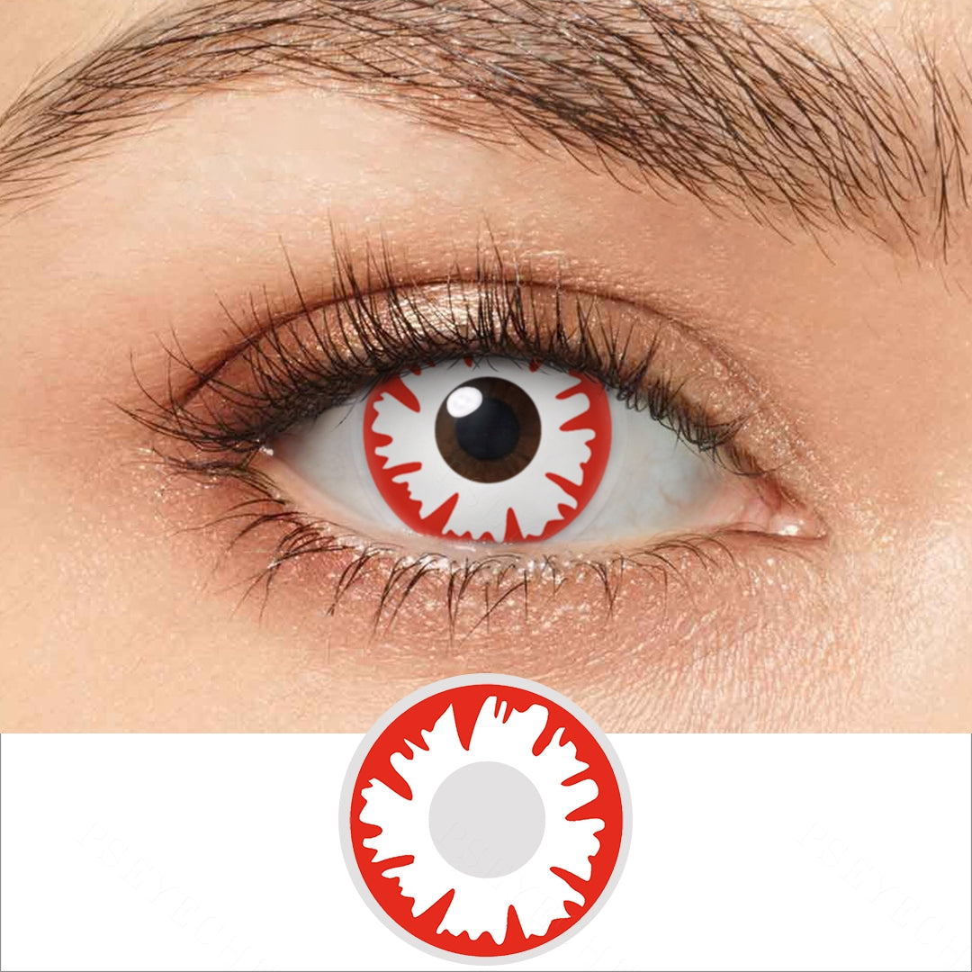 YICKYUE  -  1Pair Halloween Colored Contact Lenses Cosplay Vampire Red Contact Lenses Anime Eye Lenses Blood Makeup Contact Lens