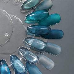 YICKYUE  -  1/10PCS Lavender Cat Eye Gel Set 2025 New Blue Ice Shimmer & Glass Glow Nail Supplies 12ML