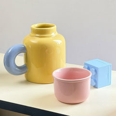 YICKYUE  -  Large Capacity Cup Water Kettle Kettles Women Gilr Cute Color Ceramic Lid Tea Mikl Coffee Cups Water Set Kitchen Acceesories