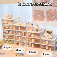 Kawaii Stationery Drawer Storage Boxes Desktop Student Ins Drawer Pen Holder Office Organizers New Small Debris Rack Cute