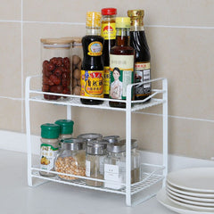 Yickyue Iron Kitchen Storage Rack Closet Shelf Dish Drying Rack Spice Jars Holder Seasoning Bottles Shelves Spice Rack Kitchen Organizer