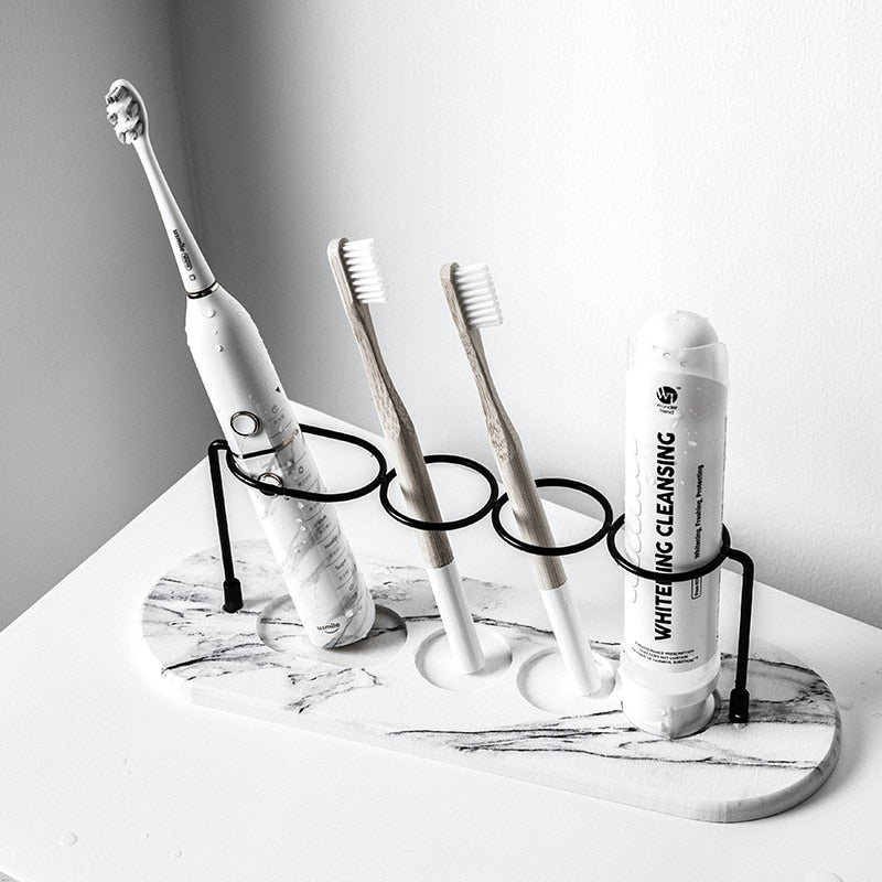 Diatom Mud Electric Toothbrush Holder Bathroom Countertop Storage Rack Mouthwash Cup Swing Table Soap Mat Toothbrush Holder