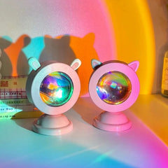 Kawaii Sunset Light Photo prop Desktop Atmosphere Sunset Dawn Light Bedroom Projection Rainbow Table Lamp Decoration Night Light