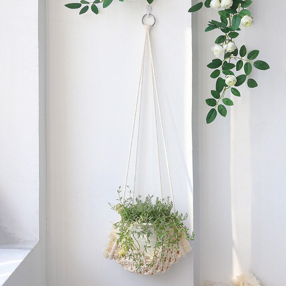 Macrame Hammock Plant Holder Macrame Plant Hanger Boho Home Decor Garden Pots Planters Flower Pot Outdoor Hanging Planters Gift