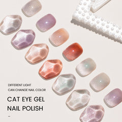 MAYCHAO 7.3ml Chameleon Cat Eye Gel Nail Polish Glitter UV LED Gel Nail Art Jade Nail Lacquer Long Lasting Gel Nail Varnish