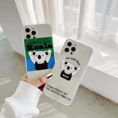 Animal Koala cartoon phone case cute cover capa for iphone xr xs max 7 8 plus x 11 12 mini pro max silicone clear conque funda