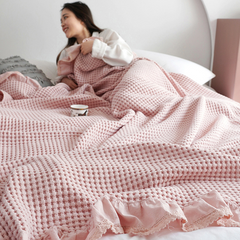 Yickyue Lamb Cashmere Chessboard Fleece Blankets Warm Soft Double Layer Plaid Sofa Throw Blanket INS Nordic Sofa Bed Bedspread Blanket