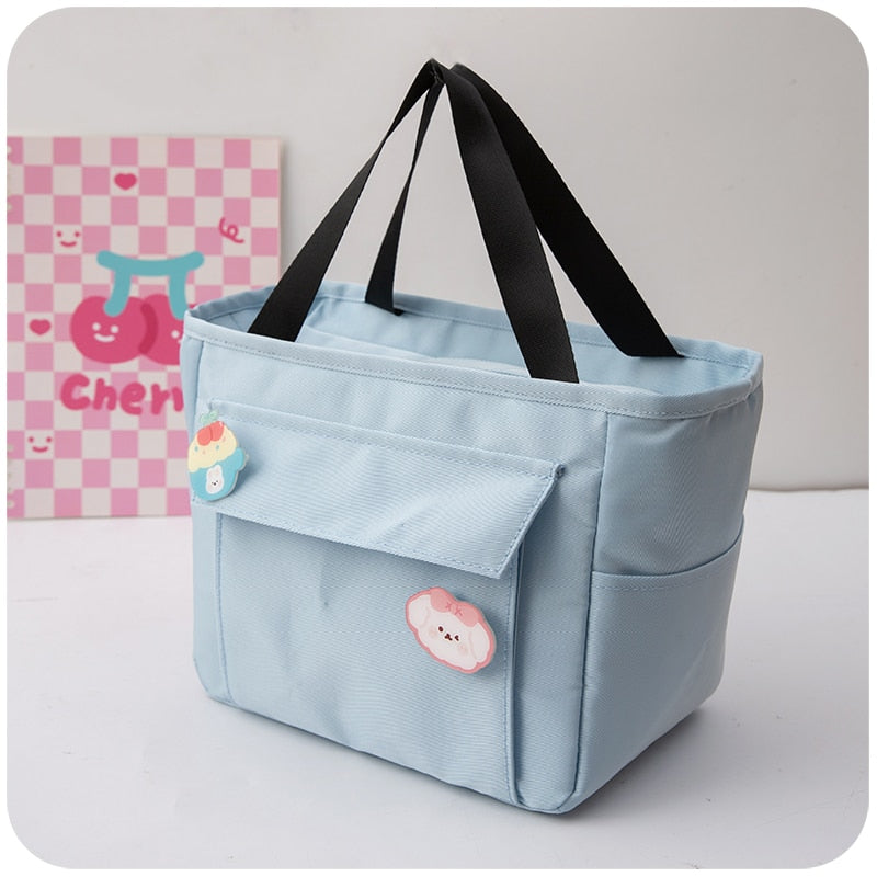 Kawaii Thermal Lunch Bags For Women Girls Kids Cute Insulated Lunch Box Tote Cooler Bento Pouch Office School Food Storage Bags