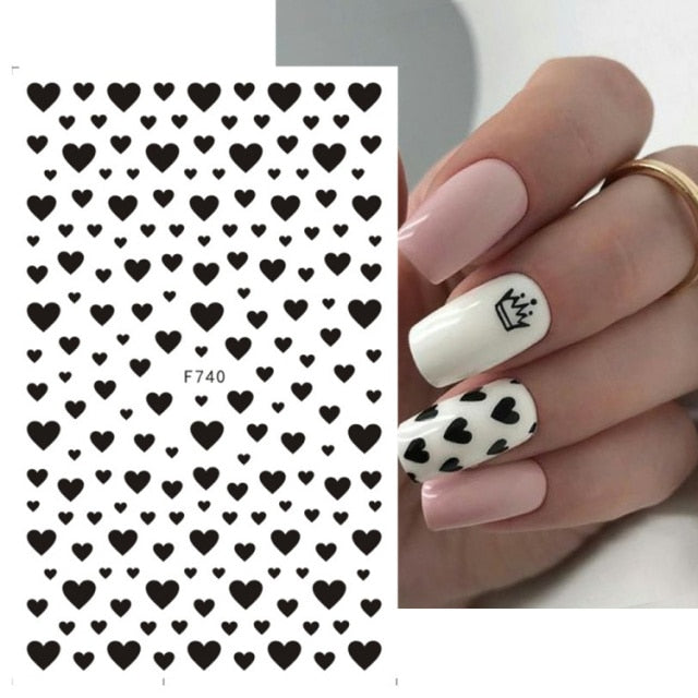 Winter Nail Art Designs 3D Cute Sticker Cartoon Christmas Slider New Year Holiday Polish Decal Manicure Decorations LACA717-724
