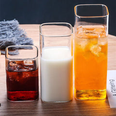 Large square Simple Glass Transparent Cold Drin klarge-capacity  Cup Milk Juice Cup Drink Cup Mousse Cup Water cup Wine glass