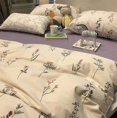 Yickyue -  American country floral bedding set girl,single double cotton twin full queen king home textile bed sheet pillowcase quilt cover