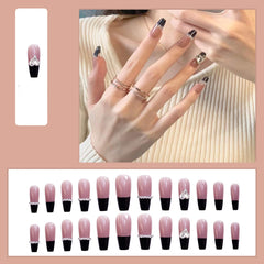 24PCS 2022 Artificial Nails Cute Rhinestones Design Fake Nail Full Coverage Nails High Quality Press On Nails Wholesale