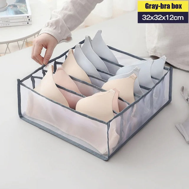 Organizer for Underwear Storage Boxes for Socks Bra Home Washable Foldable Separated Storage Dressing Organizers Divider Boxes