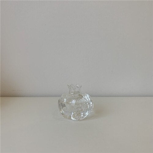 Japanese KAWAII Creative Simple Small Pomegranate Glass Vase Desktop Hydroponic Cute Water Flower Garden Decoration