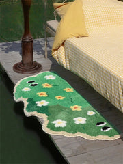 YICKYUE  -  Cartoon Shrub Grass Tufted Carpet Living Room Bedroom Ins Girl Bedside Mat irregular Shaped Bathroom Absorbent Non-slip Foot Mat
