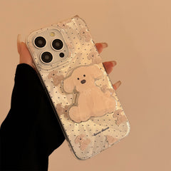 YICKYUE  -  halloween screensavers Niche Ins Doll Dog Bracket Phone Case Apple 15promax for Iphone13/16 Feather Yarn 14 Cute