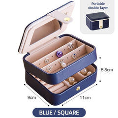 Foldable Jewelry Storage Box Household Earrings Necklace Display Stand High Capacity Luxury Retro Screen Jewelry Organizer Case