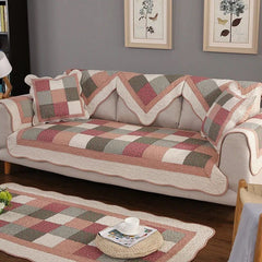 Europe Sofa Cover Non-slip Sofa Cushion Plaid Couch Cover Four Seasons Universal  Cotton Sofa Towel pillowcase Water ripple lace