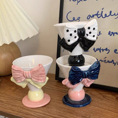 YICKYUE  -  Super cute small cup Ceramic bow shaped coffee cup