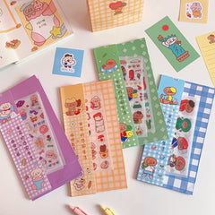 Korean Ins Cute Girl Sticker Hand Account Sticker DIY Seal Sticker Mobile Phone Case Decoration Sticker Student Diary Sticker