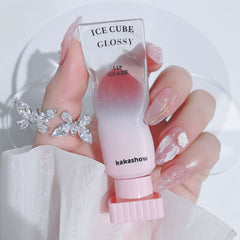 Transparent Crystal Jelly Lip Gloss Shiny Transparent Mirror Moisturizing Liquid Lipstick Milk Tea Color High-value Lip Glaze