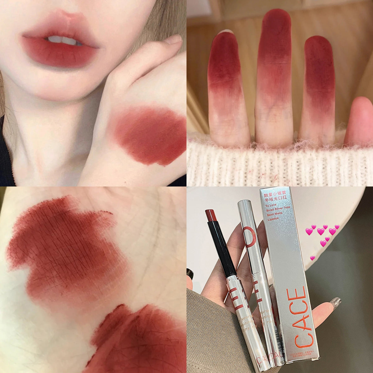 YICKYUE  -  Nude Velvet Lipsticks Waterproof Long Lasting Moisturize Lip Stick Not Fade Sexy Matte Lipstick Lip Gloss Women Makeup Lipsalve