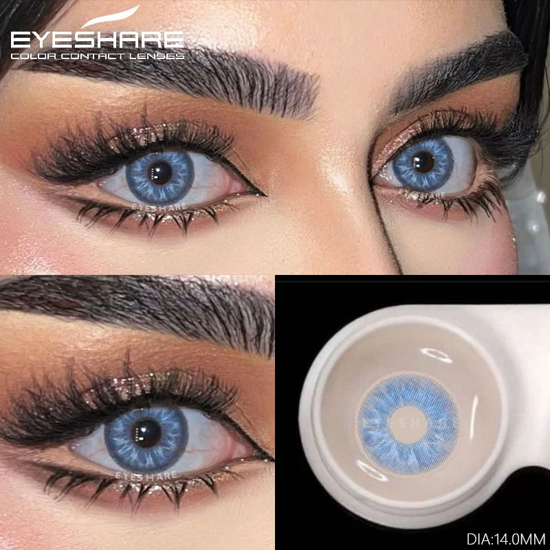 YICKYUE  1 Pair Natural Colored Contact Lenses for Eyes Gray Eye Lens Fashion Blue Lenses Cosmetic Brown Eyes Contacts Yearly