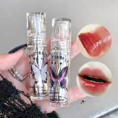 YICKYUE  -  6 Colors Water Mirror Lip Glaze Natural Jelly Gloss Lasting Hydrating Moisturizing Nude Pink Clear Tint Makeup Lipstick Cosmetic