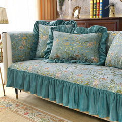 YICKYUE  -  Retro Flower Sofa Cushion Seat Covers Modern Sofa Cushions Non-slip Sofa Cover Luxury  House De Canape 3 Places  Couch Cover
