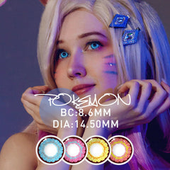 YICKYUE  1Pair Colored Contact Lenses Cosplay Cute Blue Pupils Lense Anime Makeup Eyes Contacts Beauty Cosmetics Yearly New