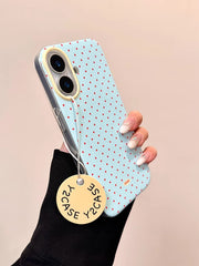 YICKYUE  -  3D Polka Dot Cute Tomato Magnetic Grip Tok Phone Stand Holder Phone Case for IPhone 16 15 14 13 Pro Max Funny Magsafe Back Cover