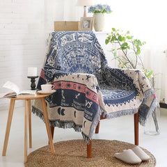 Sofa Throw Blanket Europe Style Cotton Thread Knitted Blanket With Tassel Geometry Bohemian Sofa Cover Bed Blanket Home Decor