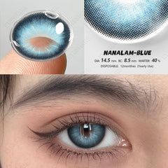 YICKYUE  - 1 Pair Colored Contact Lenses for Eyes Beautiful Pupil Blue Contact Lenses Gray Lenses Yearly Use Cosmetic Eye Lenses