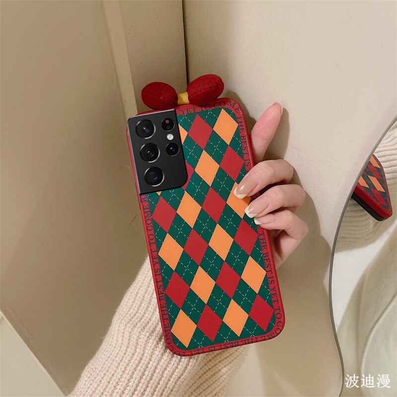 For Samsung Galaxy S21 ultra fashion bowknot case soft diamond s20 FE 5G cute cartoon shell s21 s20 plus simple cover girl gift