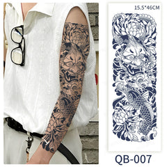 YICKYUE  -  Semi Permanent Juice Ink Tattoo Stickers Natural Herbal Waterproof Men's Full Arm Sleeve Long-lasting Premium Wave Totem Dragon