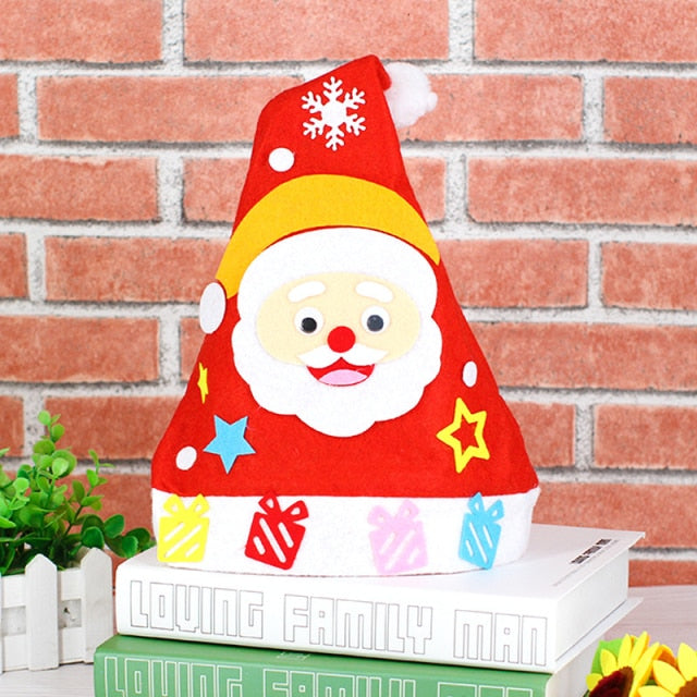 Handicrafts Christmas Socks Hat Kindergarten Children's Toys Crafts Decorate Kids Supplies Gift Bag Girl Boy Educational Toys