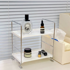 Yickyue Cutelife Nordic White Metal Plastic Storage Shelf Home Decor Organization Cutlery Shelf Ins Bathroom Kitchen Accessories Shelf