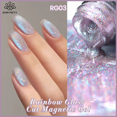 YICKYUE  -  Super Holos Cat Magnetic Nail Gel Polish for Nails 10ml Soak Off Holographics Laser Gel Polish Auroras Glimmer Nails