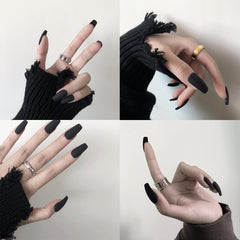 24Pcs ABS Matte Red Black White False nails with Nail extension Fingernails fake nail supplies for professionals nail salon