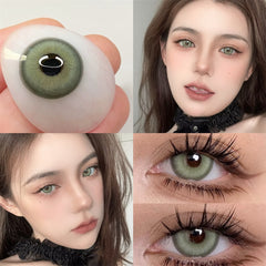 YICKYUE  -  Goldfish grey Colored Contact Lenses for eyes Makeup small beautiful pupil yearly 2pcs/pair Myopia prescription degrees