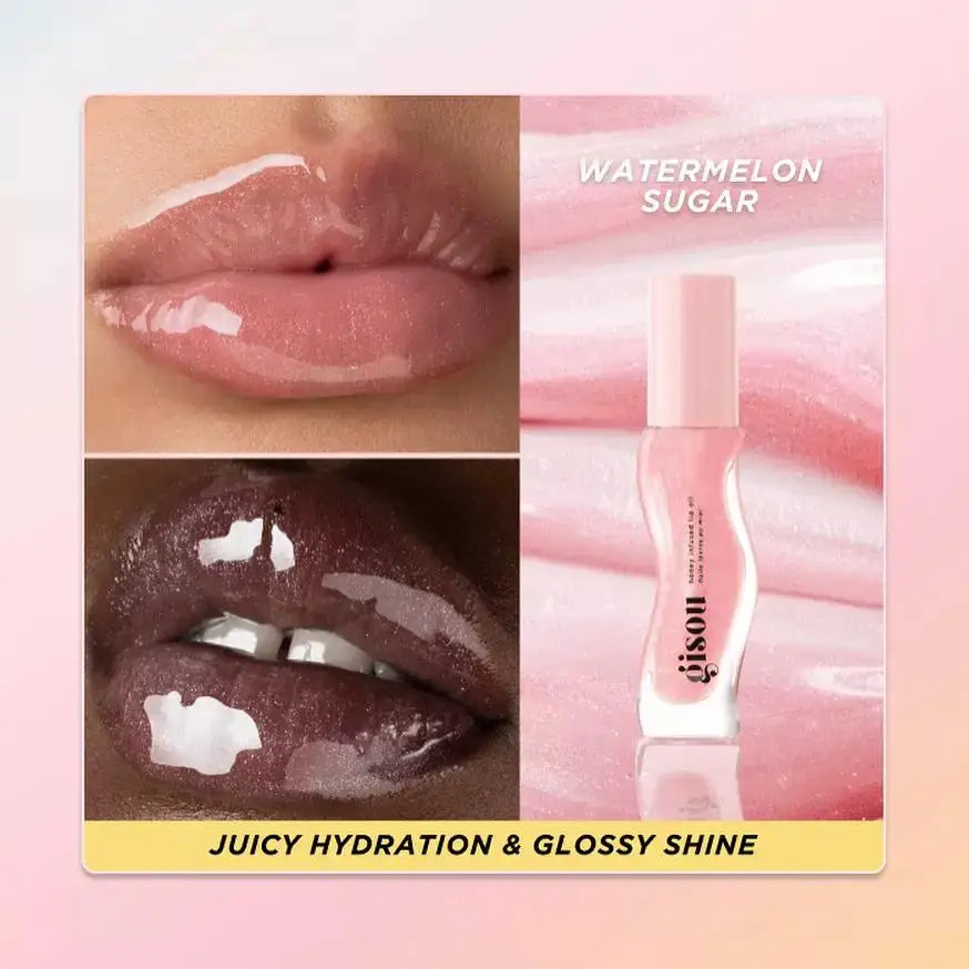 YICKYUE  -  3ml Honey Infused Hydrating Lip Oil Long-Lasting Liquid Lip Gloss Moisturizing Temperature New Style for Girls Women