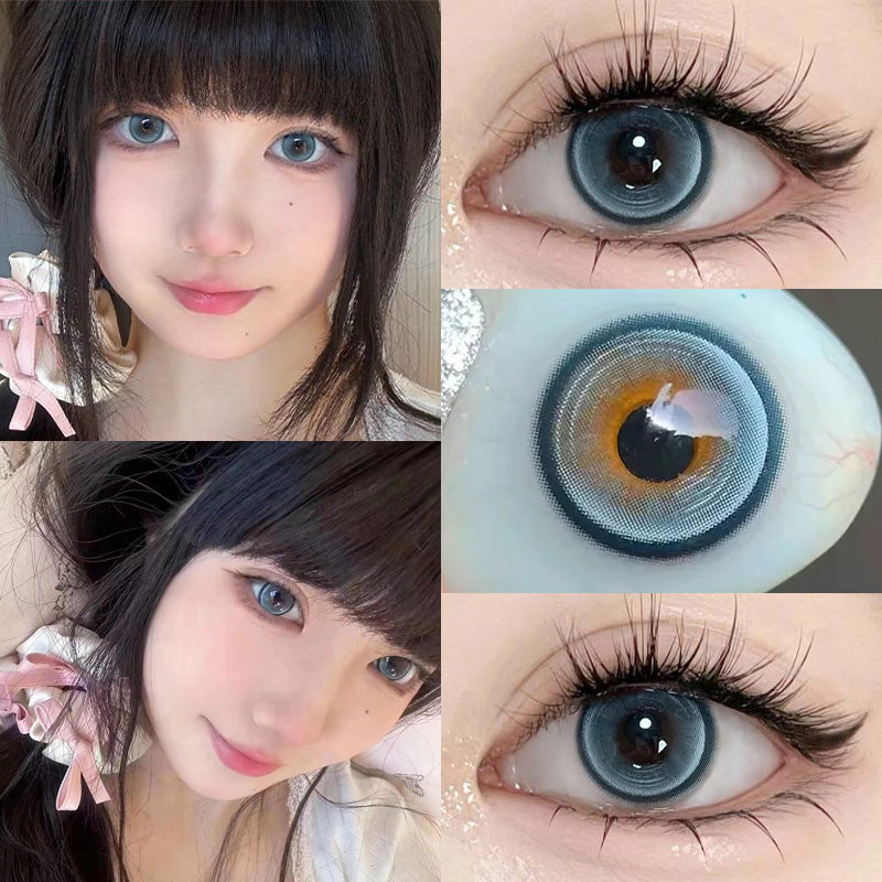 YICKYUE  -  Mill Creek 1 Pair New Colored Contacts Lenses for Eyes With Prescription 0 to -8.00 Degree Blue Eye Lenses High Quality Lenses