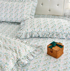 YICKYUE  -  Fresh pastoral ruffle bedding sets,twin full queen king cotton american country bedclothes bedspreads pillow case quilt cover