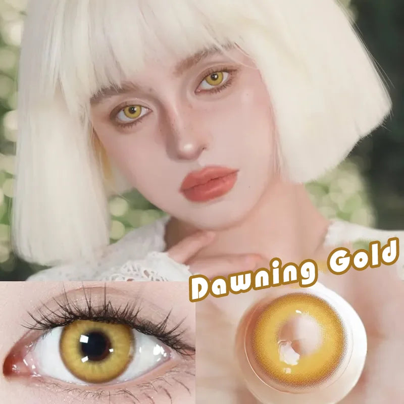 YICKYUE    2pcs 1pair Cyber Series Halloween Colored Contact Lenses for Makeup Eyes Big Pupils Red Contact Lenses Pink Lens Myopia
