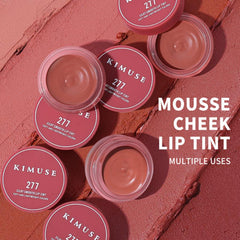 Yickyue 3in1 Lip Mud Lip and Cheek Eyeshadow Dual Use Matte Light Velvet Lipstick Makeup Lip Cosmetic