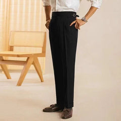Hearujoy Men Naples Suit Pants High Waist Paris buckle Straight Trousers Spring Autumn Fashion Business Casual Korean Pants Streetwear