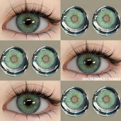 YICKYUE  -  1pair Myopia Lenses Colored Contact Lenses for Eyes With Degrees Prescription Lenses Green Lenses Gray Contacts Yearly