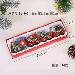 Yickyue Wooden Christmas Small Train Xmas Ornaments Merry Christmas Decor For Home Happy New Year 2023 Creative Kids Naviidad Gifts Gift