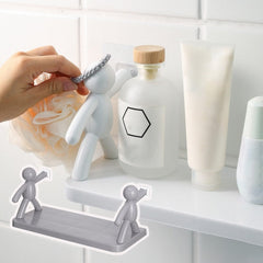 Creative Villain Shelf Organizer Free Punching Wall-mounted Storage Holders Bathroom Racks Kitchen Condiment Storage Shelves